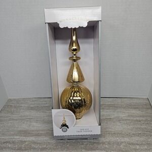 Wondershop Gold LED Lit Tree Topper 20 Warm White Lights 14 Inch christmas